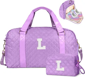 Initial Gym Bag for Girls, Graduation Gift Ideas, Personalized Weekender Bag, Monogram Overnight bag for teens