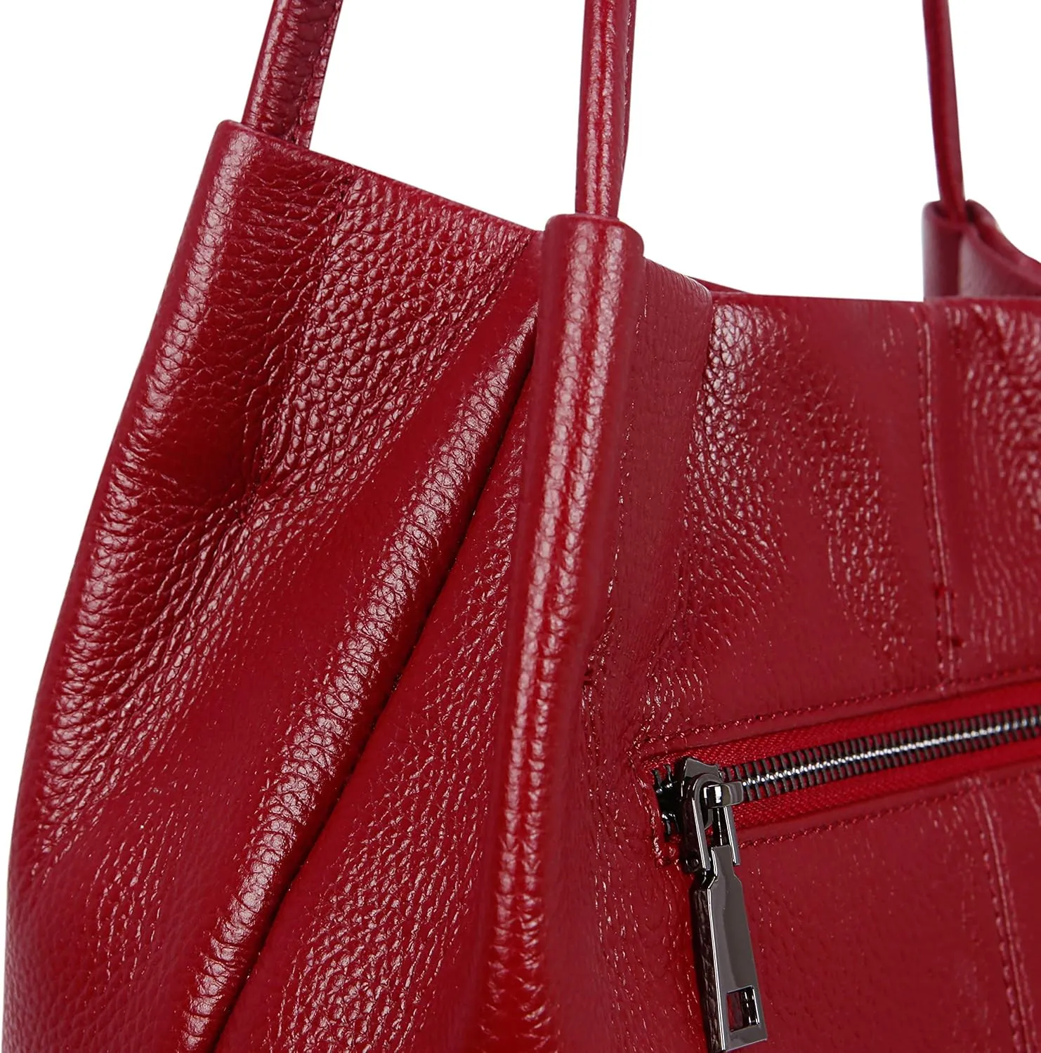 Iswee Genuine Leather Tote Bucket Bags Hobo Shoulder Bags Purse and Handbags for Women Trendy
