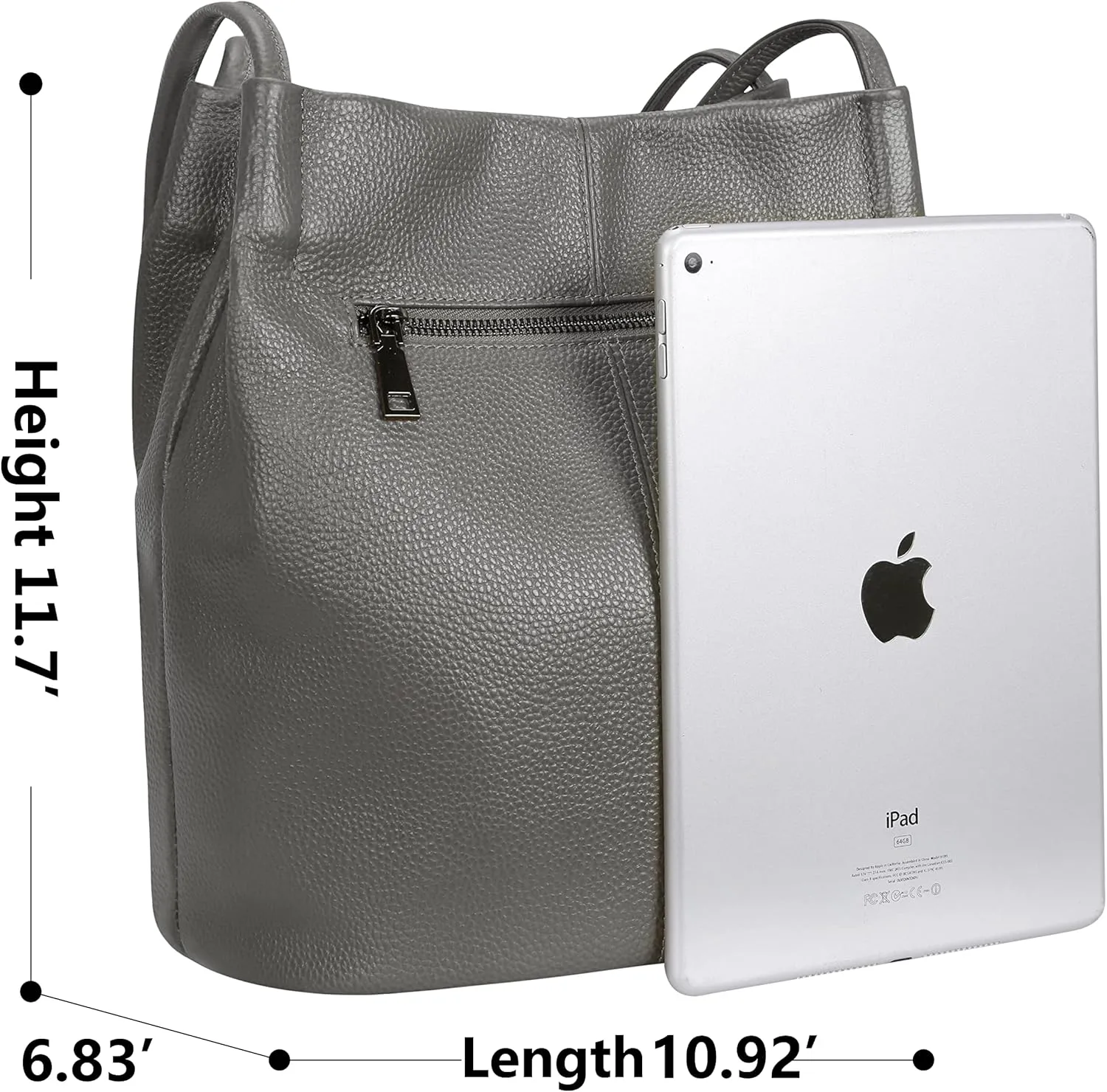 Iswee Genuine Leather Tote Bucket Bags Hobo Shoulder Bags Purse and Handbags for Women Trendy