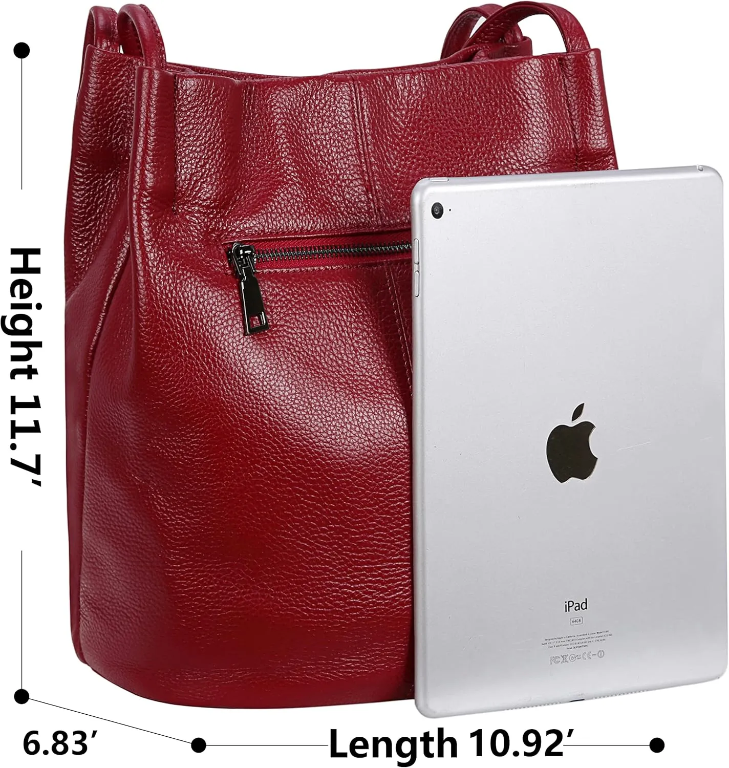 Iswee Genuine Leather Tote Bucket Bags Hobo Shoulder Bags Purse and Handbags for Women Trendy