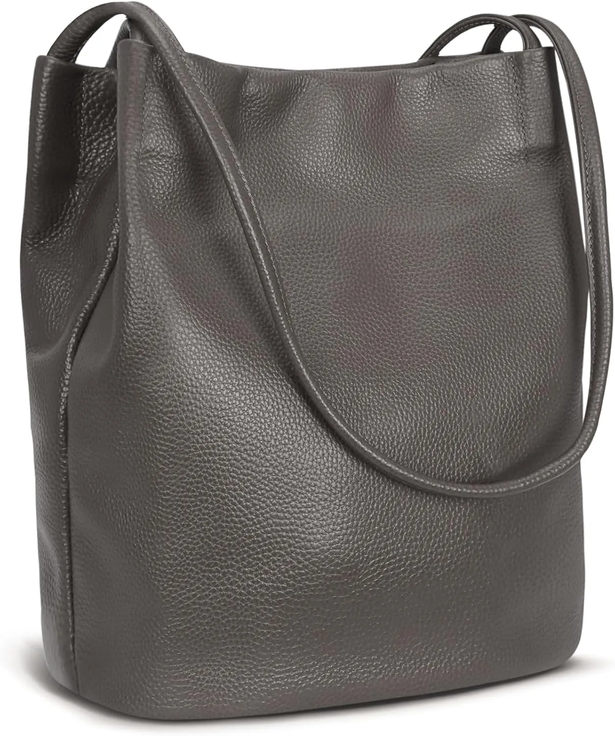 Iswee Genuine Leather Tote Bucket Bags Hobo Shoulder Bags Purse and Handbags for Women Trendy
