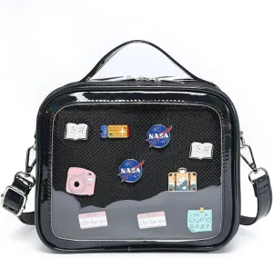 Ita Crossbody Bag for Anime Cosplay - Handbag with Clear Display Window & Insert for Kawaii Pins & Charms