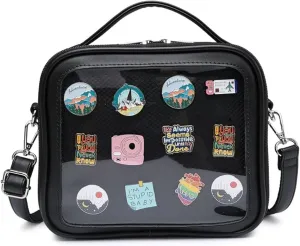 Ita Crossbody Bag for Anime Cosplay - Handbag with Clear Display Window & Insert for Kawaii Pins & Charms