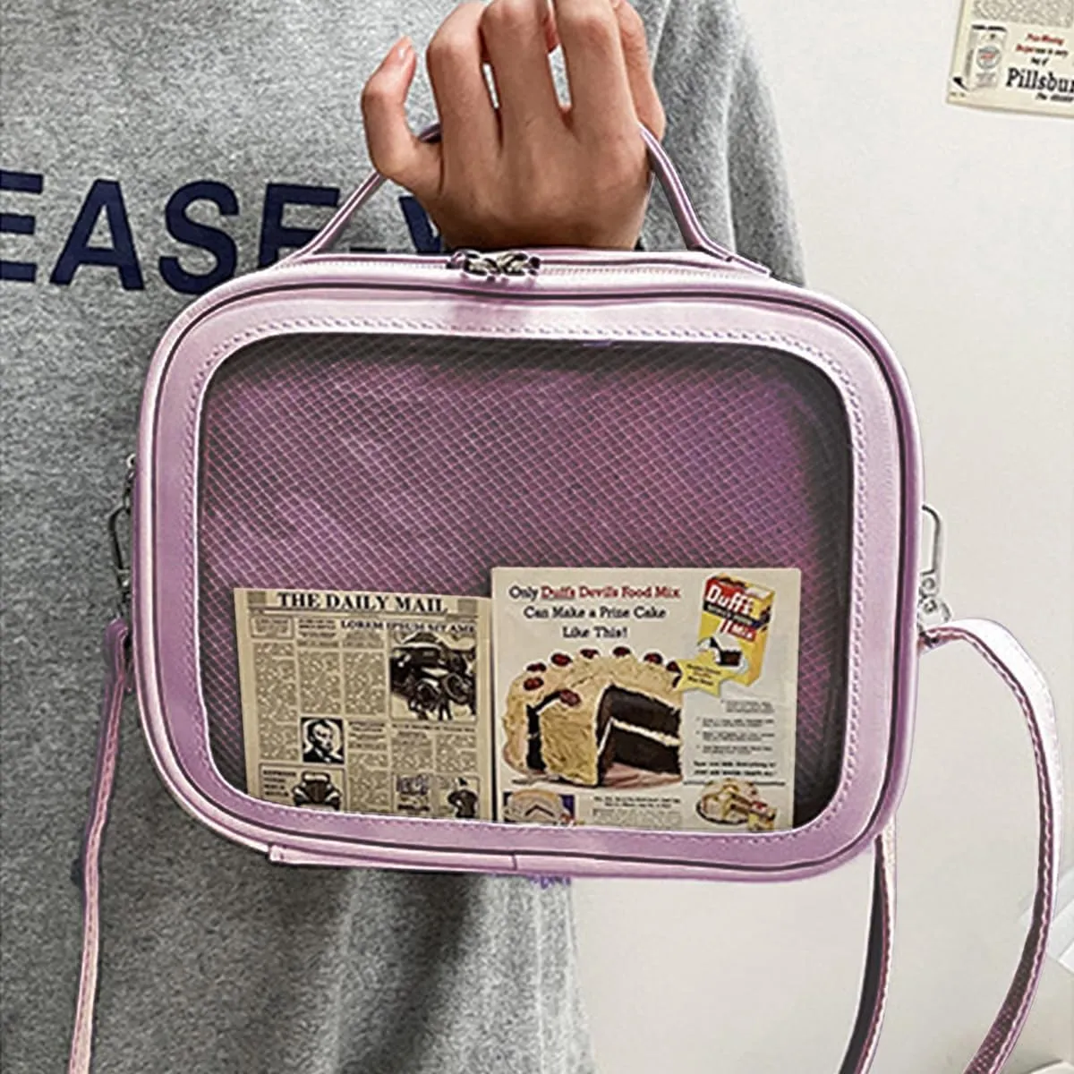 Ita Crossbody Bag for Anime Cosplay - Handbag with Clear Display Window & Insert for Kawaii Pins & Charms