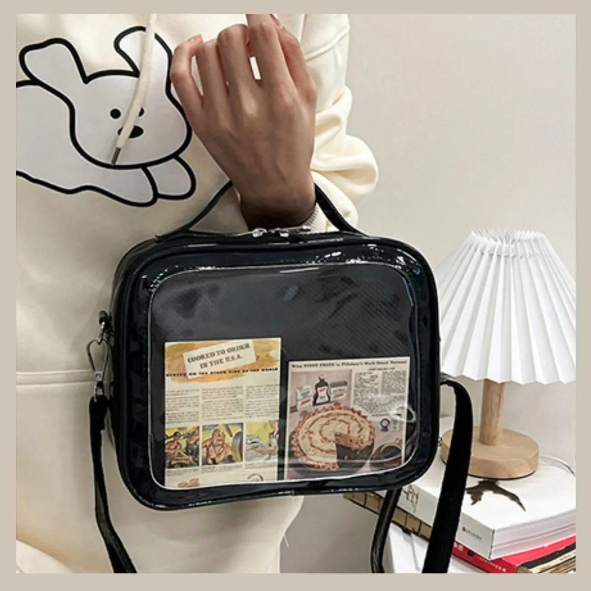 Ita Crossbody Bag for Anime Cosplay - Handbag with Clear Display Window & Insert for Kawaii Pins & Charms