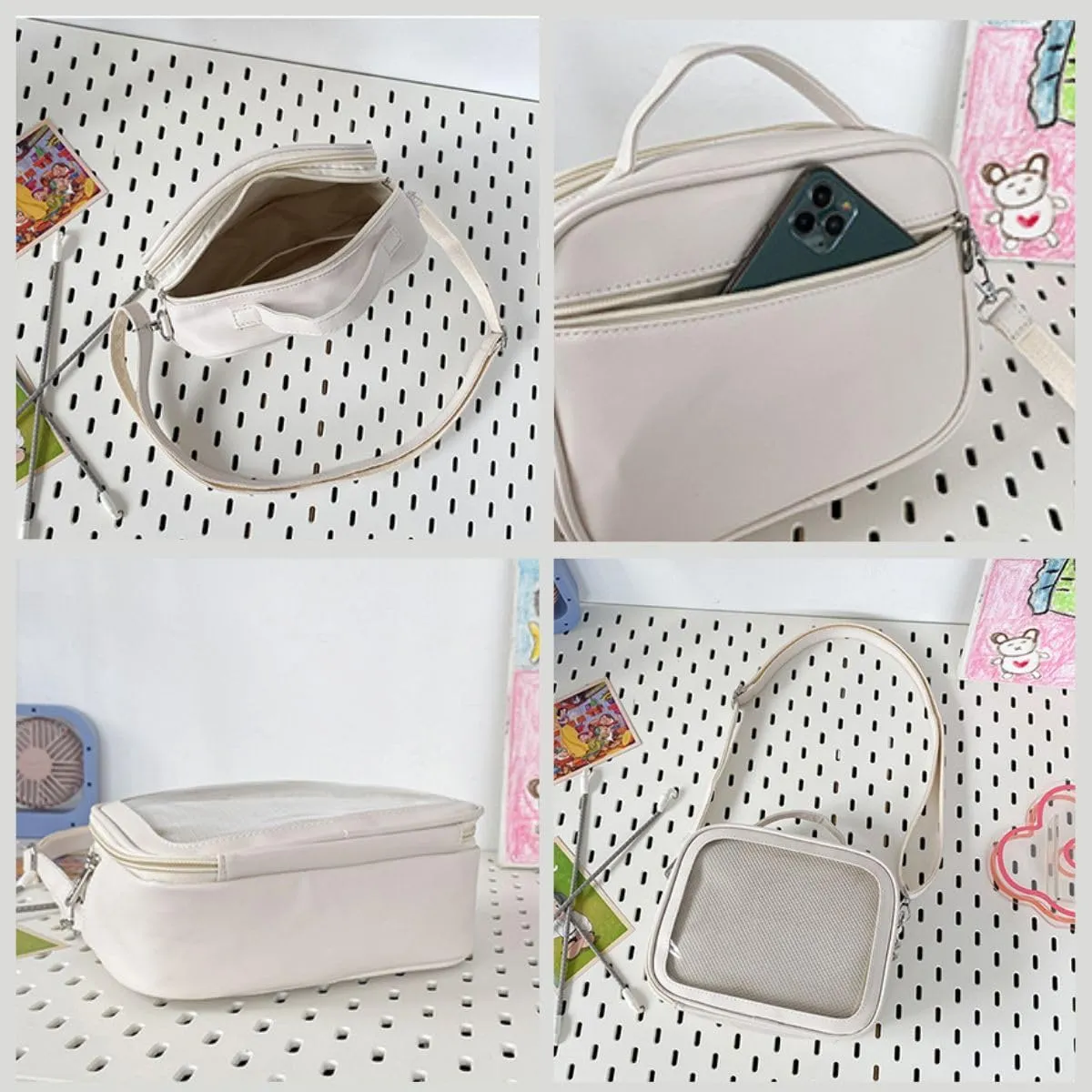 Ita Crossbody Bag for Anime Cosplay - Handbag with Clear Display Window & Insert for Kawaii Pins & Charms