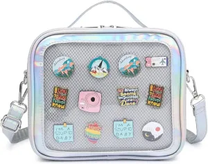 Ita Crossbody Bag for Anime Cosplay - Handbag with Clear Display Window & Insert for Kawaii Pins & Charms