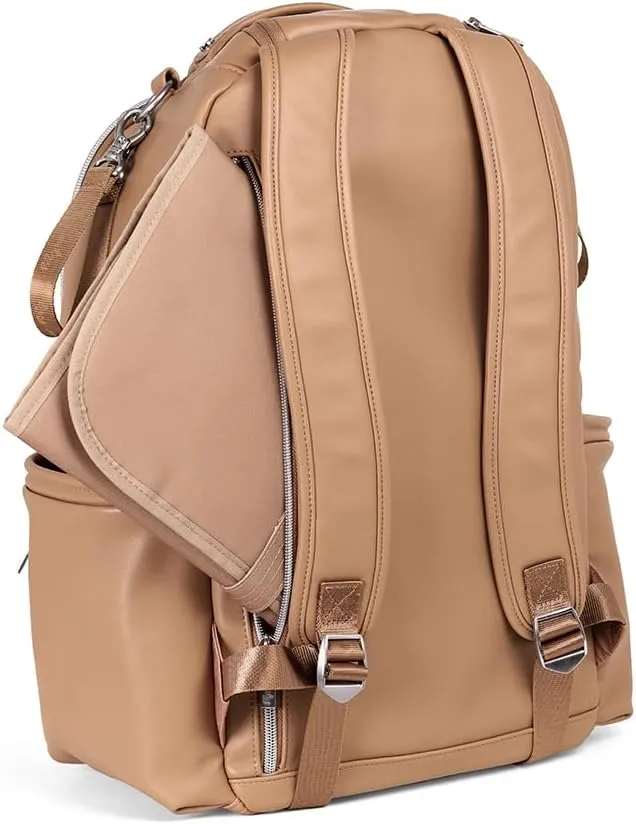 Itzy Ritzy Diaper Bag Backpack – Large Capacity Boss Plus Baby Backpack Diaper Bag Featuring 19 Pockets, Changing Pad, Stroller Clips, and Comfortable Backpack Straps, Chai