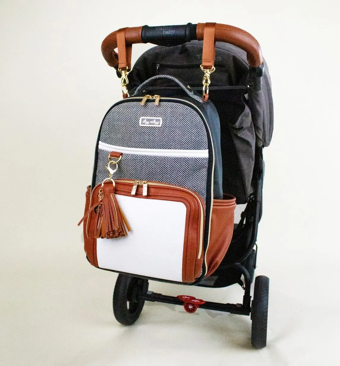 Itzy Ritzy Diaper Bag Backpack – Large Capacity Boss Plus Baby Backpack Diaper Bag Featuring 19 Pockets, Changing Pad, Stroller Clips, and Comfortable Backpack Straps, Coffee & Cream Boss Plus