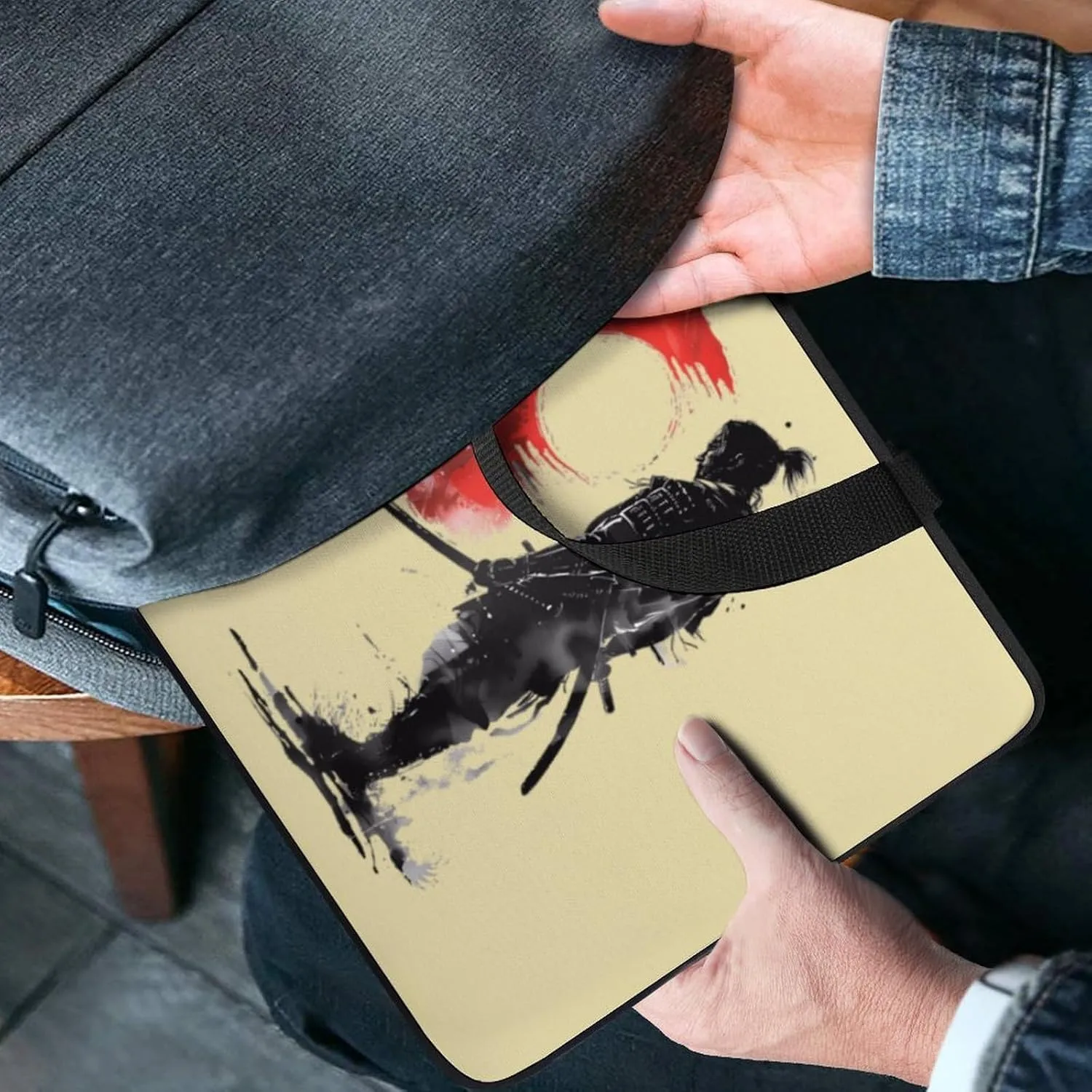 Japanese Samurai General Warrior Laptop Sleeve Portable Waterproof Computer Bag Pouch Handbag Protective Sleeve