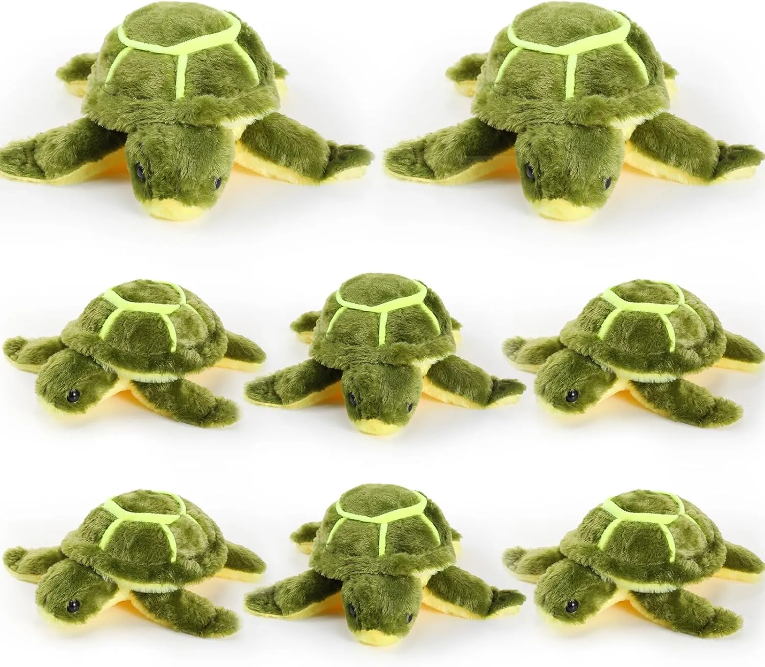 Jenaai 8 Pcs Plush Sea Turtle Stuffed Animals Soft Big Sea Turtle Stuffed Toys Pillow for Kids Girls Boys 10" Plush Gifts for Adults Birthday Beach Ocean Party Decorations(Green)