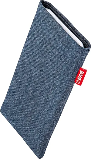 Jive Blue Custom Tailored Sleeve for Mobistel Cynus T1. Fine Suit Fabric Pouch with Integrated Microfibre Lining for Display Cleaning