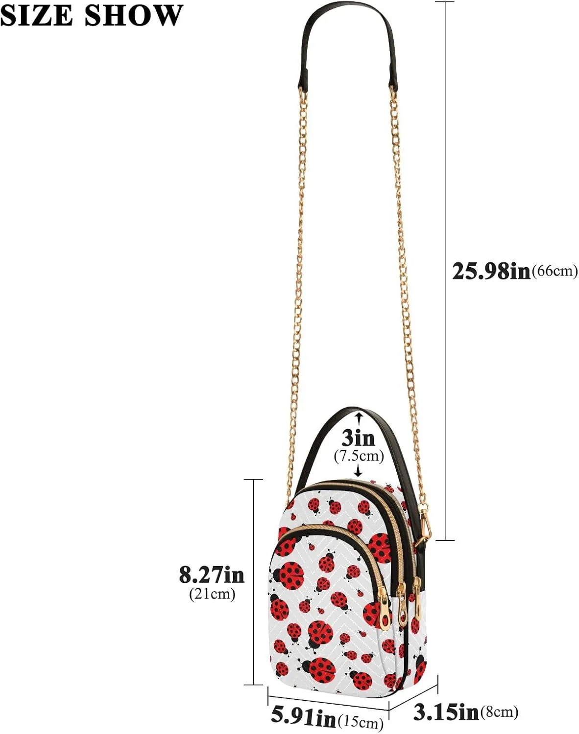 Joisal Women Crossbody Bags, Womens Shoulder Purse Triple Zip Handbags for Women, Cell Phone Purse Crossbody