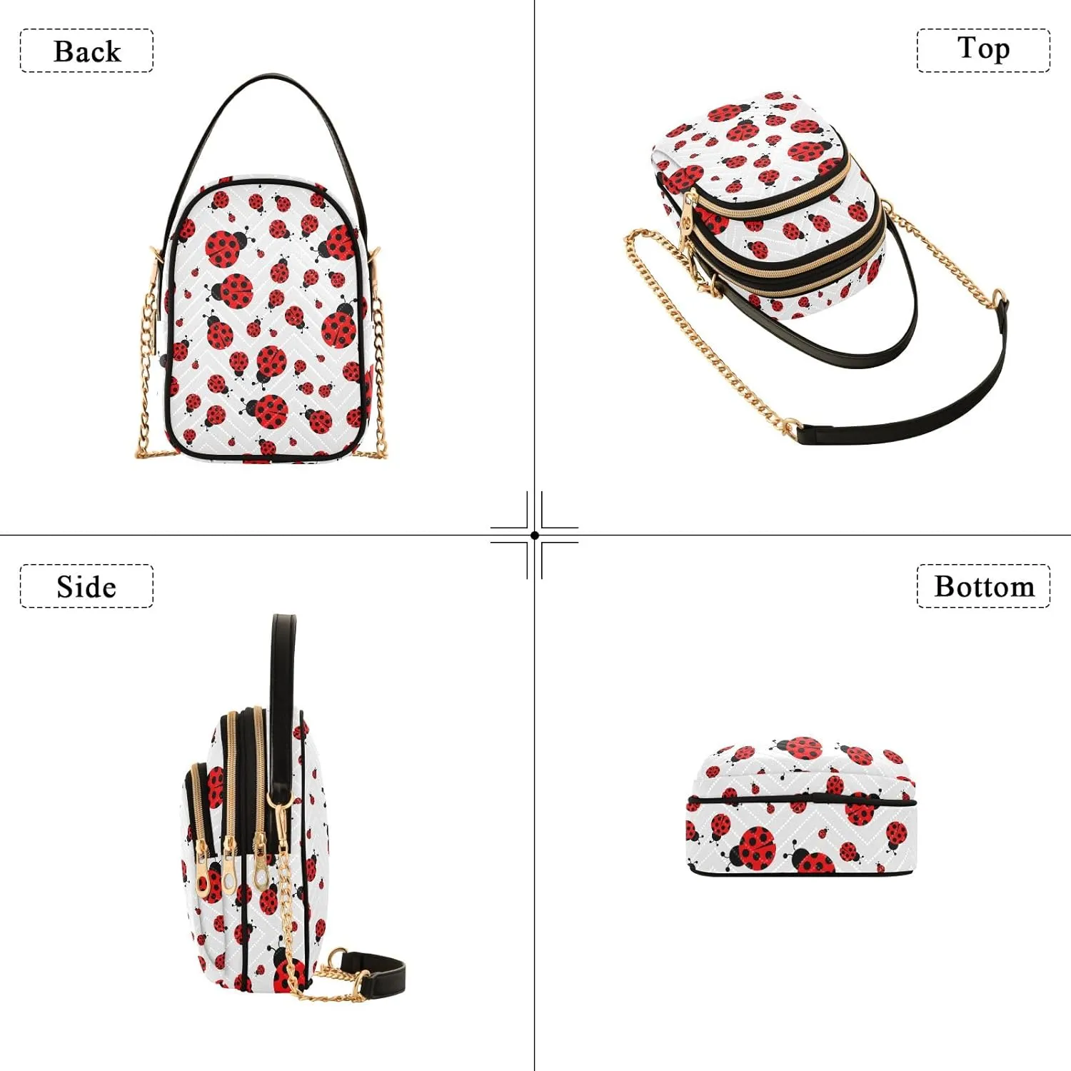 Joisal Women Crossbody Bags, Womens Shoulder Purse Triple Zip Handbags for Women, Cell Phone Purse Crossbody