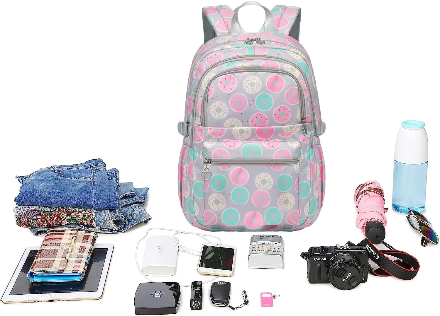 Joyfulife Teen Girls School Backpack Kids Bookbag Set with Lunch Box Pencil Case Travel Laptop Backpack Casual Daypacks