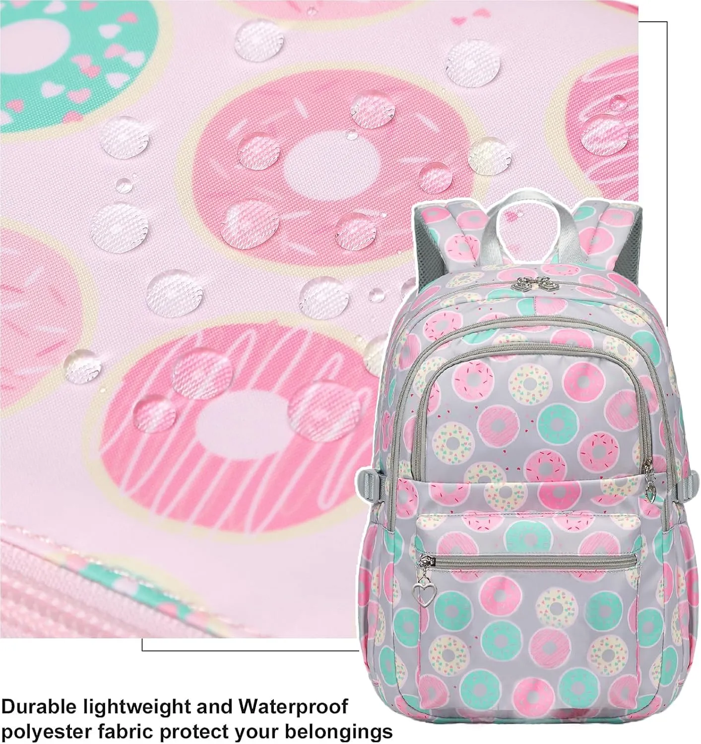 Joyfulife Teen Girls School Backpack Kids Bookbag Set with Lunch Box Pencil Case Travel Laptop Backpack Casual Daypacks