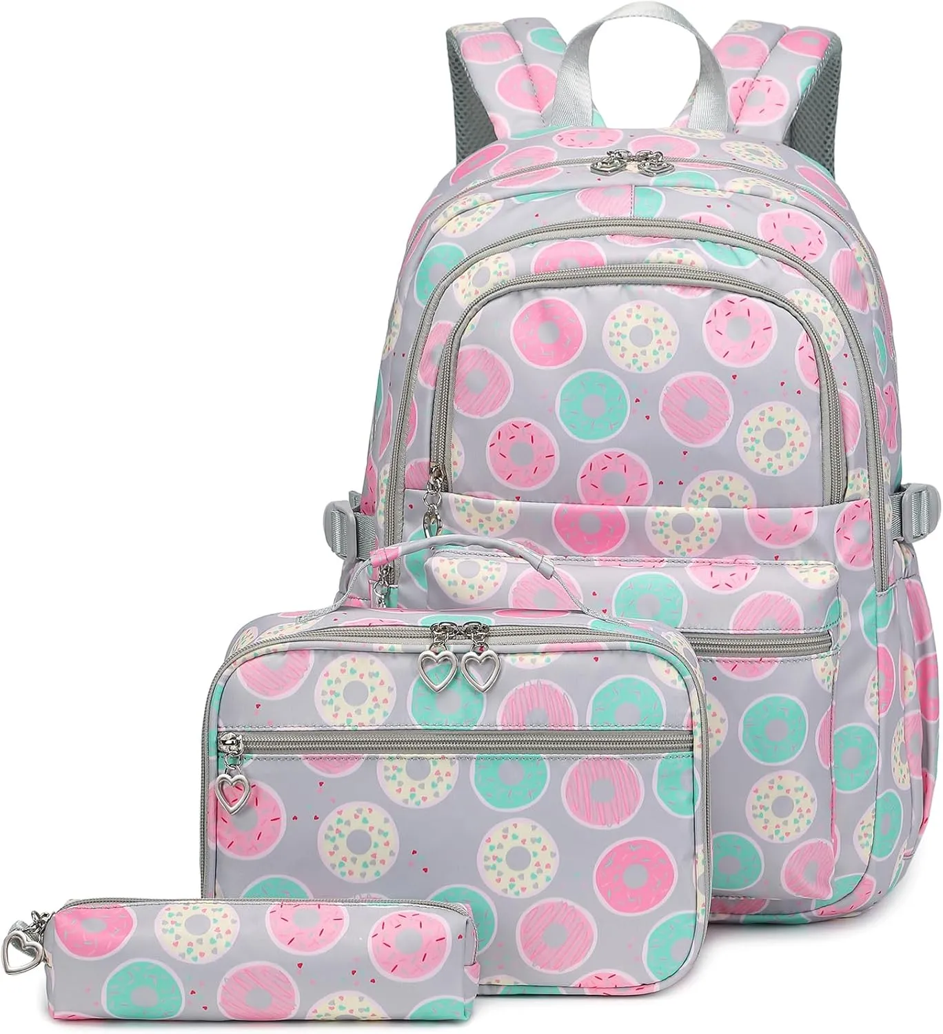 Joyfulife Teen Girls School Backpack Kids Bookbag Set with Lunch Box Pencil Case Travel Laptop Backpack Casual Daypacks