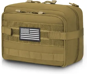 Jueachy Tactical Molle Pouch Large Admin Bag Utility Tool Pouches Molle Attachment EDC Pouches Expandable Molle Accessories Organizer Medical Pocket U.S.A Patch Included