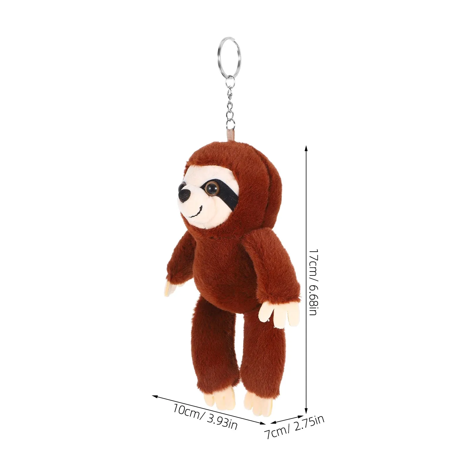 Kawaii Gray Sloth Keychain 🦥✨ | Adorable Big Eyes Plush Pendant Charm for Bags & Keys 🎒💖