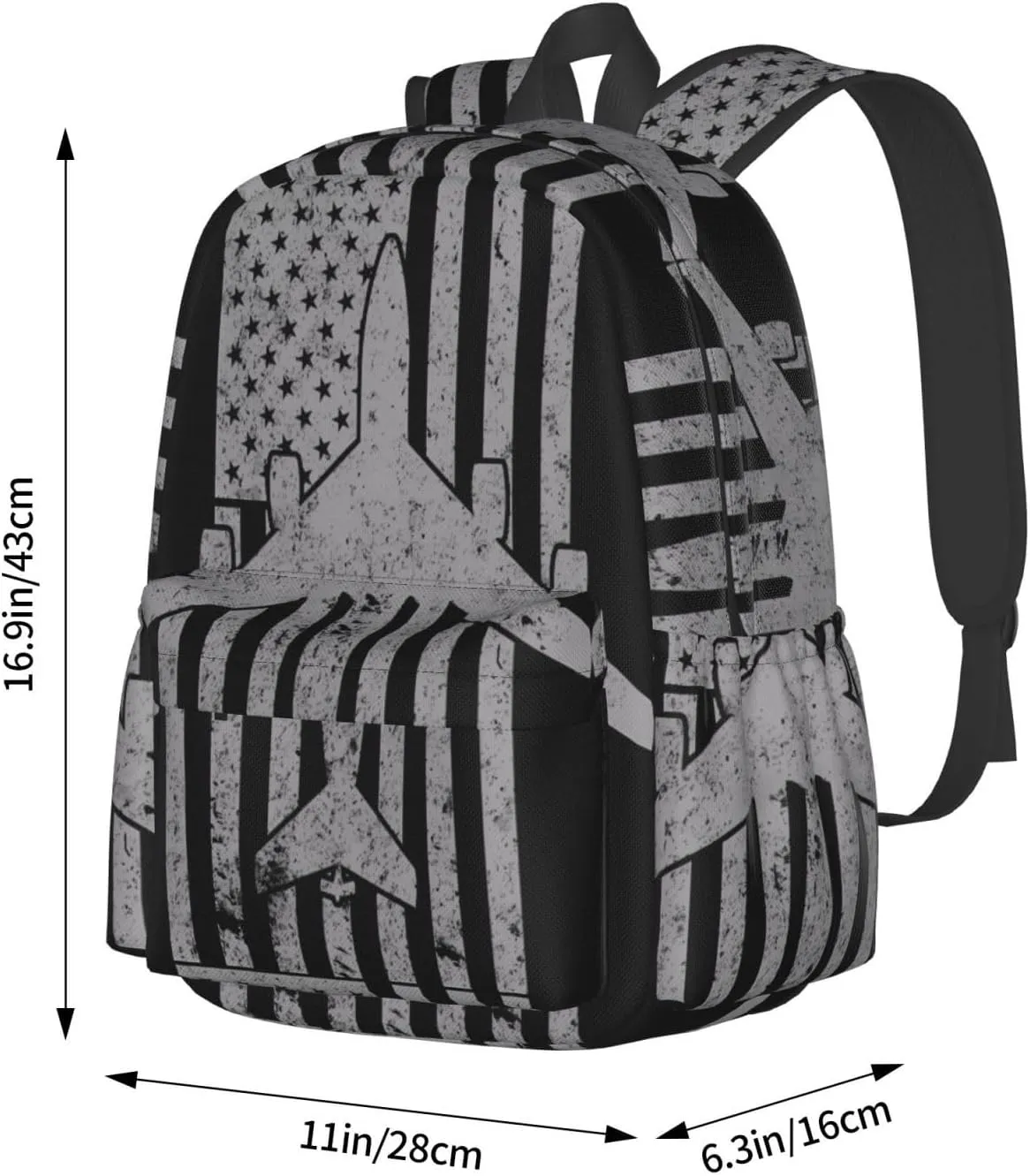 KC-135 Stratotanker Military Tanker Aircraft Vintage Flag Backpack Large Capacity Backpack Lightweight Double Shoulder Bag For Women Men Travel