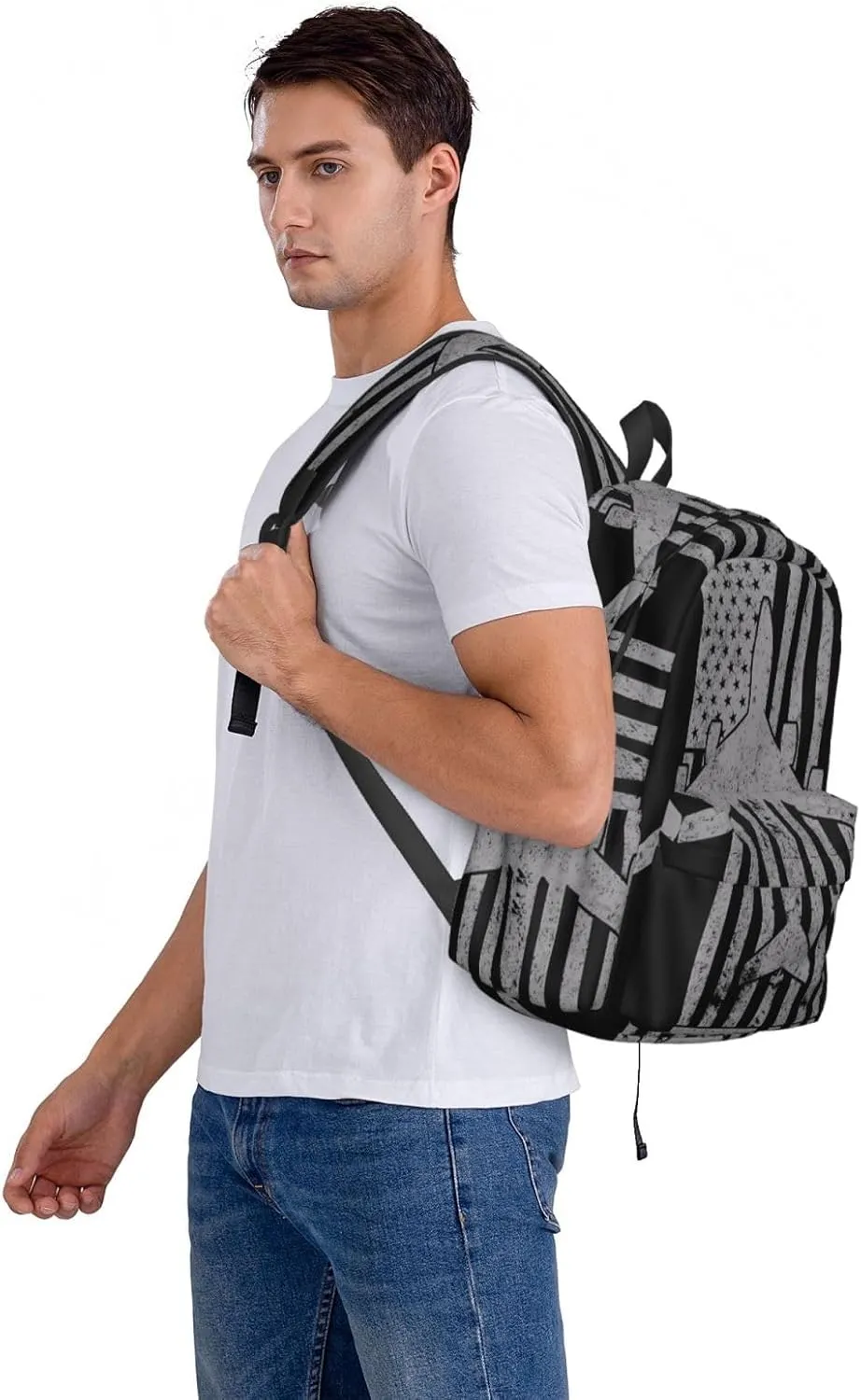KC-135 Stratotanker Military Tanker Aircraft Vintage Flag Backpack Large Capacity Backpack Lightweight Double Shoulder Bag For Women Men Travel