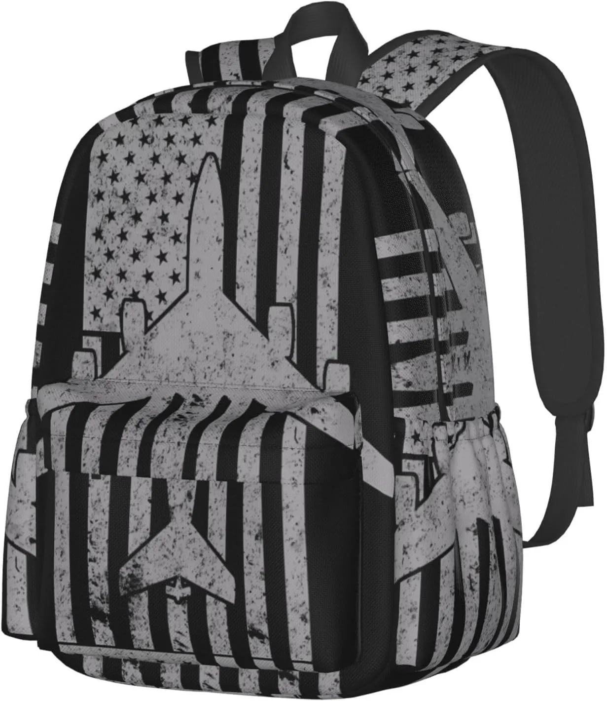 KC-135 Stratotanker Military Tanker Aircraft Vintage Flag Backpack Large Capacity Backpack Lightweight Double Shoulder Bag For Women Men Travel