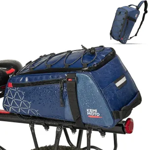 KEMIMOTO Rear Bike Rack Bag - 8L PVC Water Resistant Ebike Bags for Bicycle Rear Rack, Bicycle Trunk Pannier for Commuter Travel Shopping and Cycling (Blue)