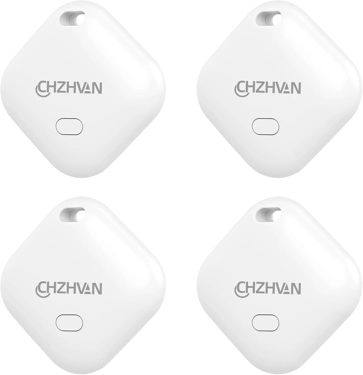 Key Finder, Luggage Tracker Works with Apple Find My (iOS only), Replaceable Battery, Water-Resistant, Bluetooth Item Finder for Wallet, Bags, Suitcase, Pets & Backpack, 4 Pack White
