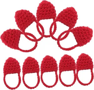 KICHOUSE Cute Handbags for Dolls 10pcs Miniature Knitted Bags Handmade Crochet Purses Girls Purses DIY Doll Knitted Bags Fashionable Hollow Design