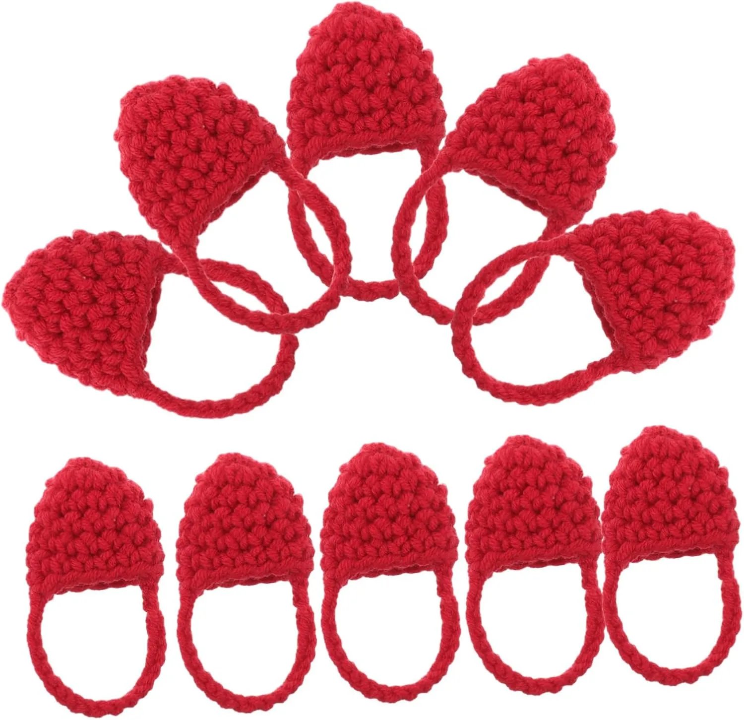 KICHOUSE Cute Handbags for Dolls 10pcs Miniature Knitted Bags Handmade Crochet Purses Girls Purses DIY Doll Knitted Bags Fashionable Hollow Design