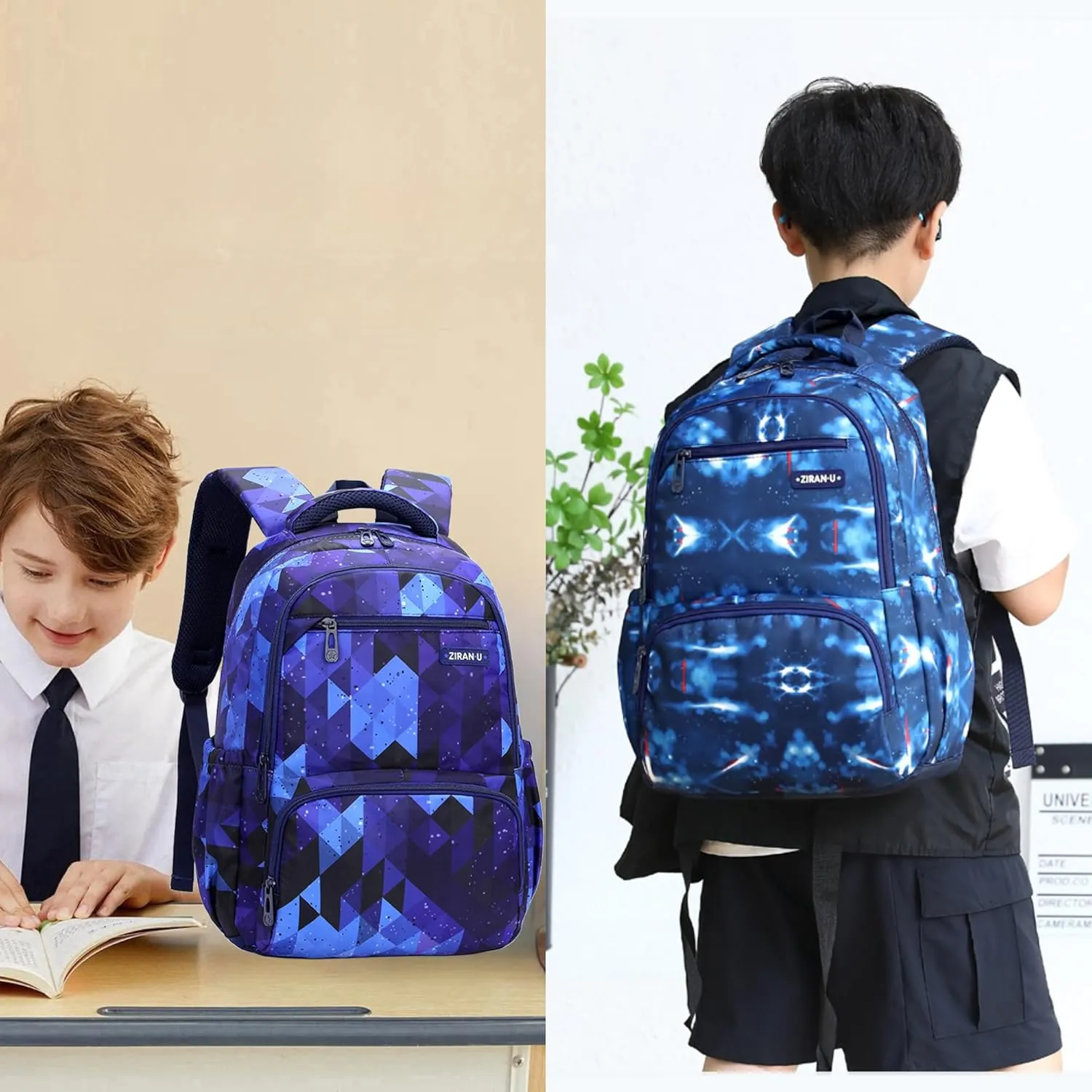 Kids' Backpack for Boys Girls Elementary School Bags for Boys Bookbags Primary Students Children Backpack Space Blue