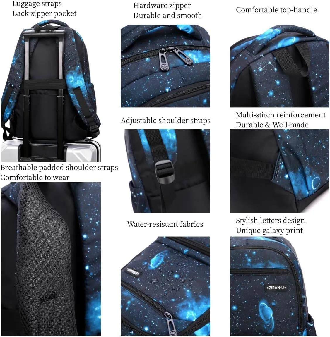 Kids' Backpack for Boys Girls Elementary School Bags for Boys Bookbags Primary Students Children Backpack Space Blue