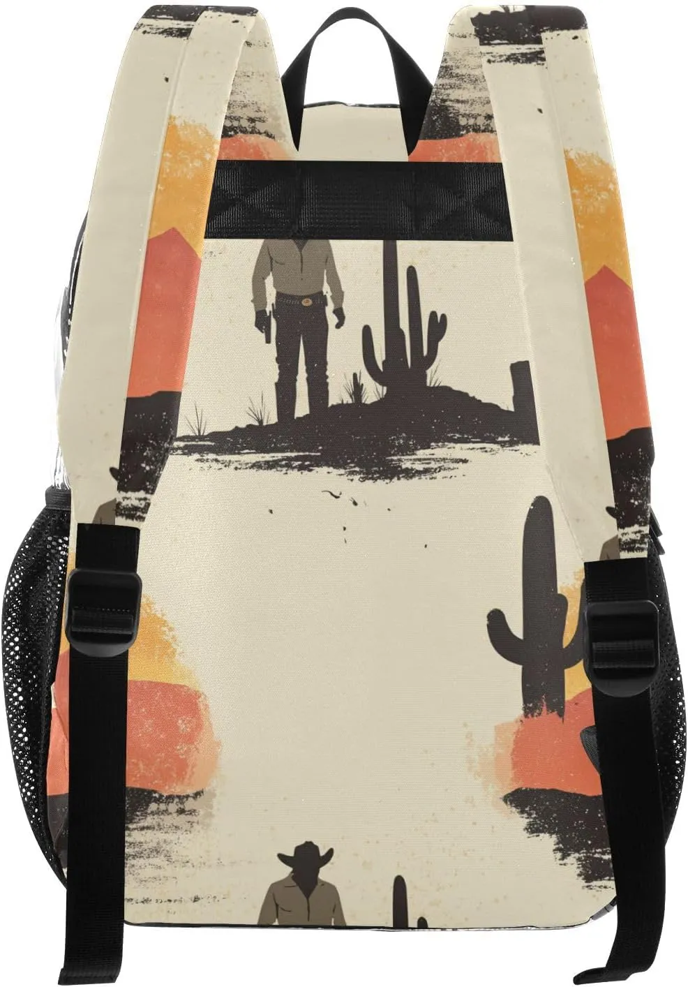 Kids Clear Backpack School Clear Backpack For Teen Girls See Through Transparent PVC Back Pack Western Cowboy Cactus Boots Gun Spurs Vast Desert Sparkling