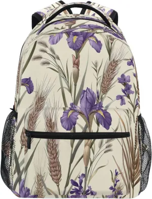Kigai Wheat Ears Flowers Travel Backpack for Men and Women Lightweight College Laptop Backpack Business Computer Bag Shoulder Bag Casual Daypack