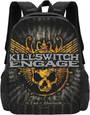 Killswitch Rock Band Engage Laptop Backpack Large Travel Bags Unisex Adult Gym Bags Casual Daypack for Picnic Portable Business Backpack Classic Notebook Bag for Women