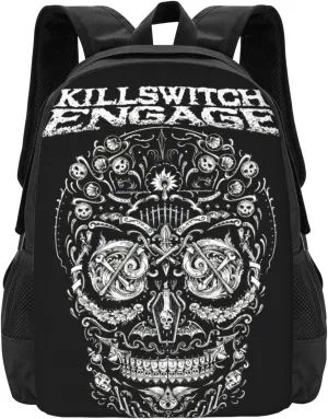 Killswitch Rock Band Engage Laptop Backpack Large Travel Bags Unisex Adult Sport Bags Casual Daypack for Outdoor Comfortable Business Backpack Modern Computer Bag for Men
