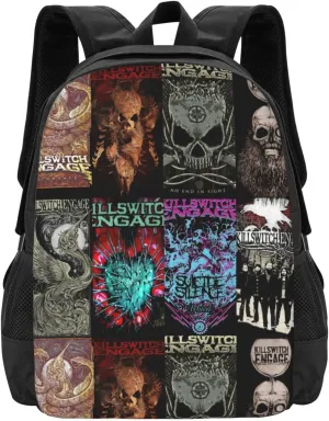 Killswitch Rock Band Engage Laptop Backpack Large Travel Bags Unisex Adult Sport Bags Casual Daypack for Picnic Lightweight Business Backpack Classic Notebook Bag for Woman