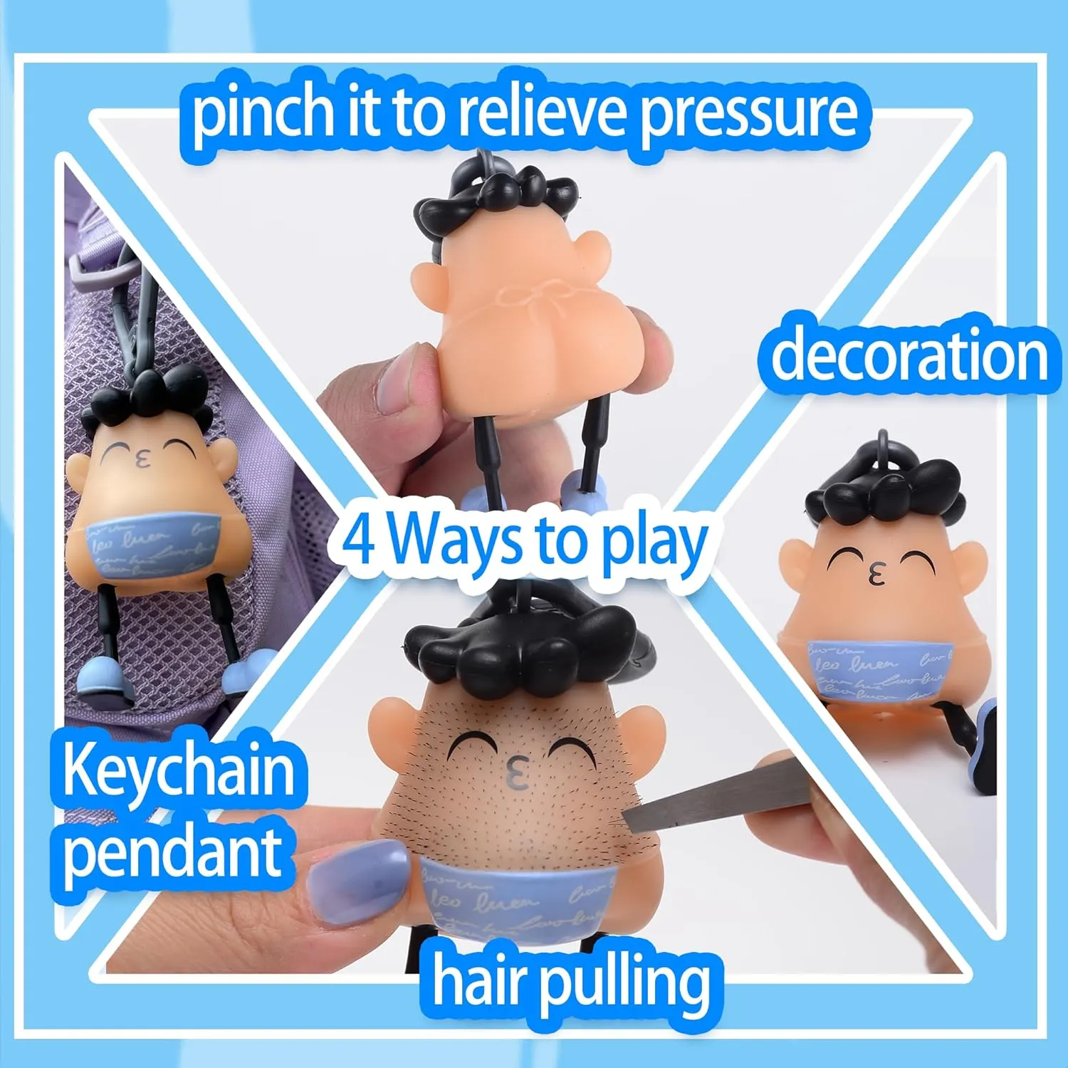 kiss Fun Hair Pulling Fidget Toys,Trichotillomania Pop Fidget Toys,Gag Novelty, Stress Relief Toy Hair Pulling,Anti Anxiety Toys and Venting Novelty Toys for Kids Classroom Birthday Party Favors