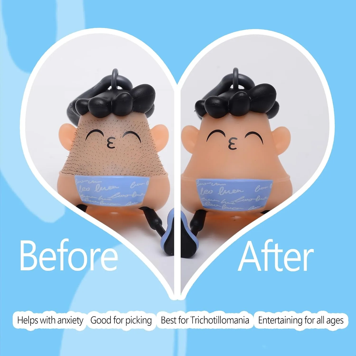 kiss Fun Hair Pulling Fidget Toys,Trichotillomania Pop Fidget Toys,Gag Novelty, Stress Relief Toy Hair Pulling,Anti Anxiety Toys and Venting Novelty Toys for Kids Classroom Birthday Party Favors