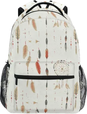 KLL Day Backpack for Unisex Adult Fashion Laptop Bag with Chest Strap for Business Work College Travel Trip Western Cowboy Dream Catcher Star Tribal Vast Wilderness Sparkling