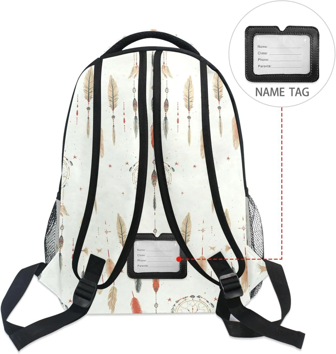 KLL Day Backpack for Unisex Adult Fashion Laptop Bag with Chest Strap for Business Work College Travel Trip Western Cowboy Dream Catcher Star Tribal Vast Wilderness Sparkling