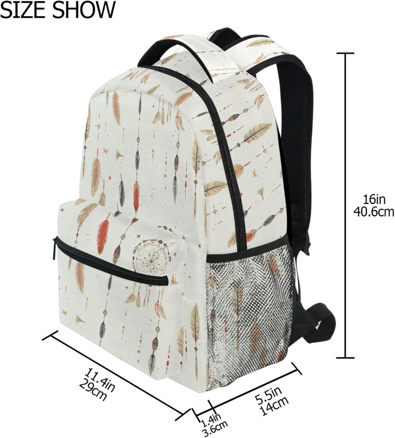 KLL Day Backpack for Unisex Adult Fashion Laptop Bag with Chest Strap for Business Work College Travel Trip Western Cowboy Dream Catcher Star Tribal Vast Wilderness Sparkling