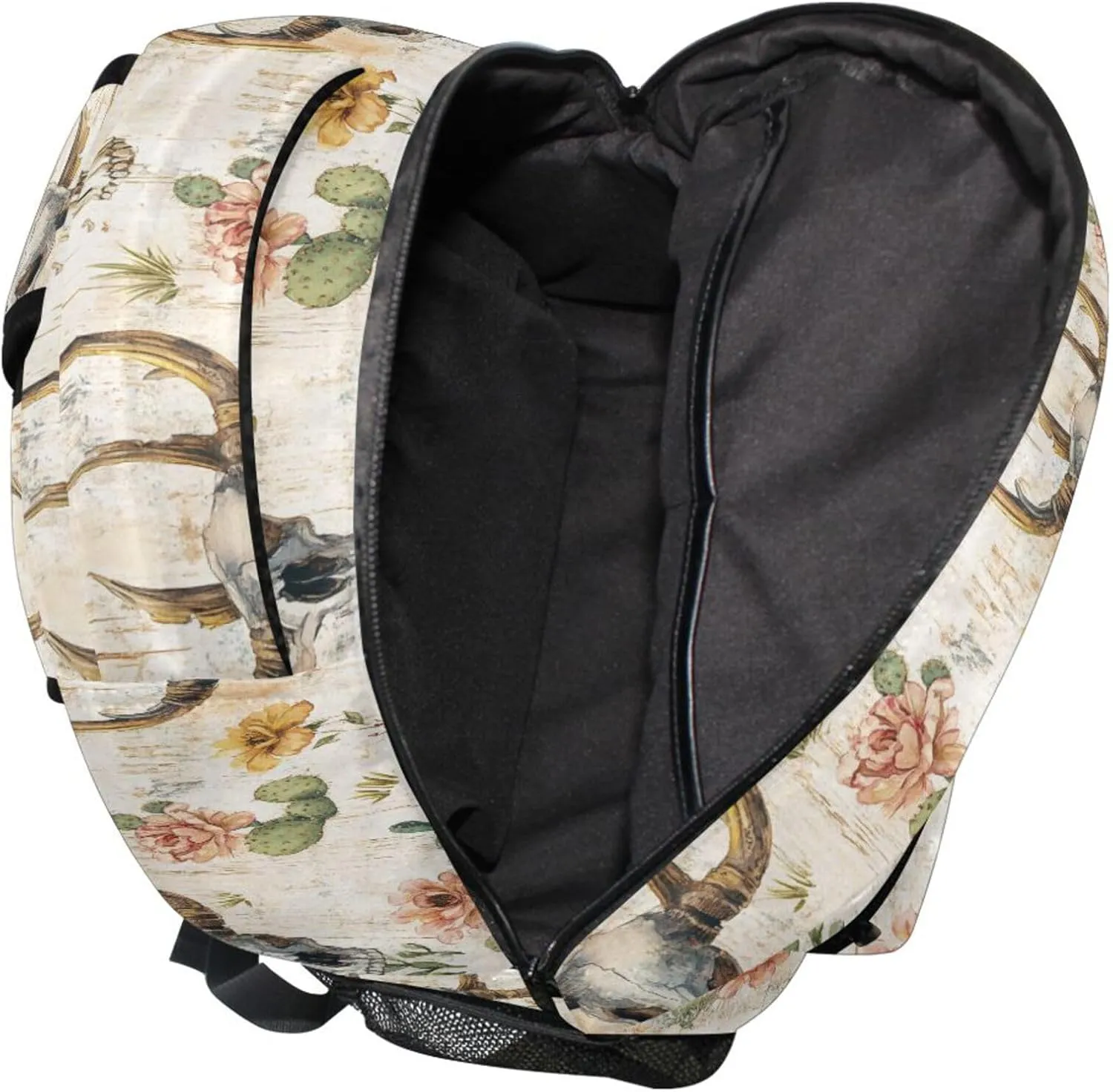KLL Laptop Backpack for Teacher Nurse Waterproof Business Work Bag with Chest Strap for Business Work College Travel Trip Western Cowboy Boho Cactus Skull Vast Wilderness