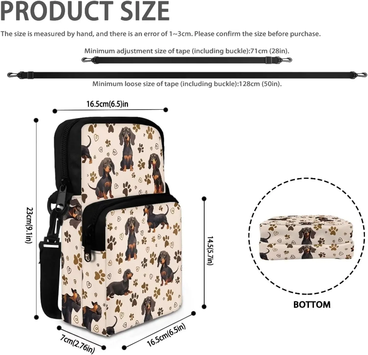 Kuiaobaty Crossbody Bag Sling Purse for Women Men Kids Cell Phone Holder Shoulder Bag with Removable Adjustable Strap