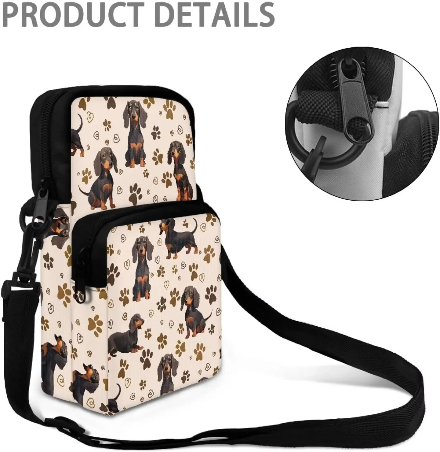 Kuiaobaty Crossbody Bag Sling Purse for Women Men Kids Cell Phone Holder Shoulder Bag with Removable Adjustable Strap