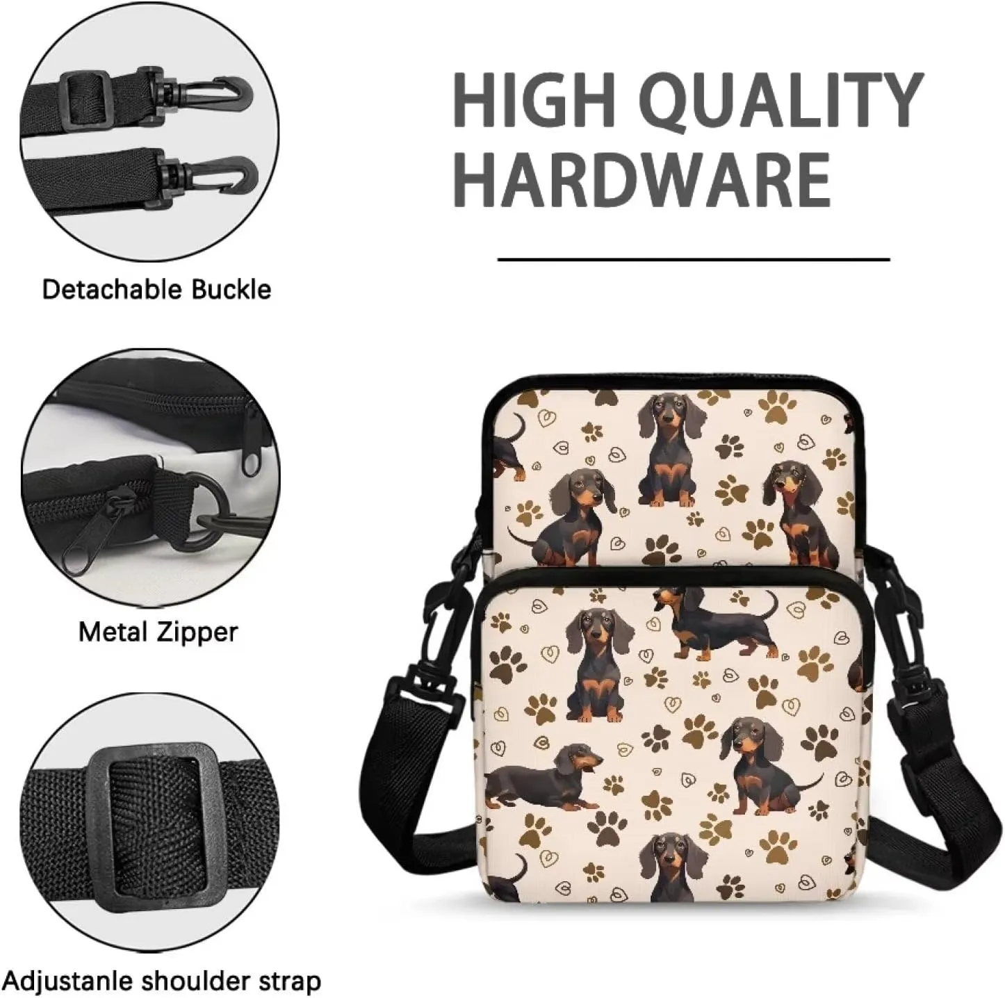 Kuiaobaty Crossbody Bag Sling Purse for Women Men Kids Cell Phone Holder Shoulder Bag with Removable Adjustable Strap