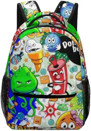 Kuizee Travel Laptop Backpack Business Daypack Work Bookbag Graffiti Texture Bizarre Elements Durable iPad Tablet School College Book Bags Casual Bags for Men and Women