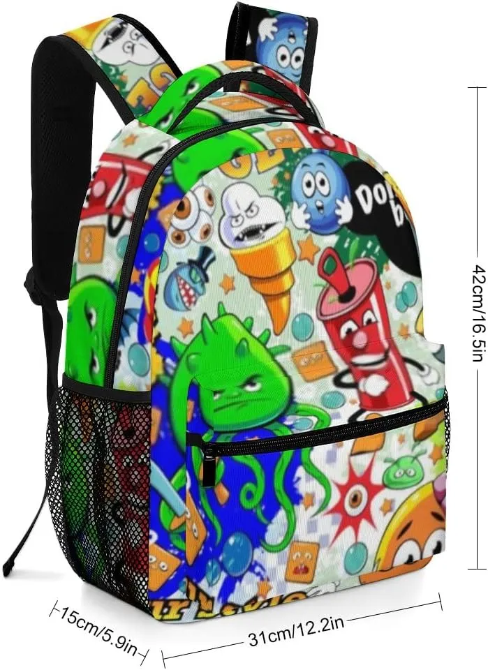 Kuizee Travel Laptop Backpack Business Daypack Work Bookbag Graffiti Texture Bizarre Elements Durable iPad Tablet School College Book Bags Casual Bags for Men and Women