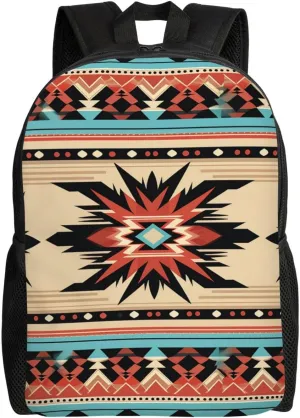 Laptop Backpack for Women Men Carry-on Backpack Native American Patterns Daypack Lightweight Travel Shoulder Bags
