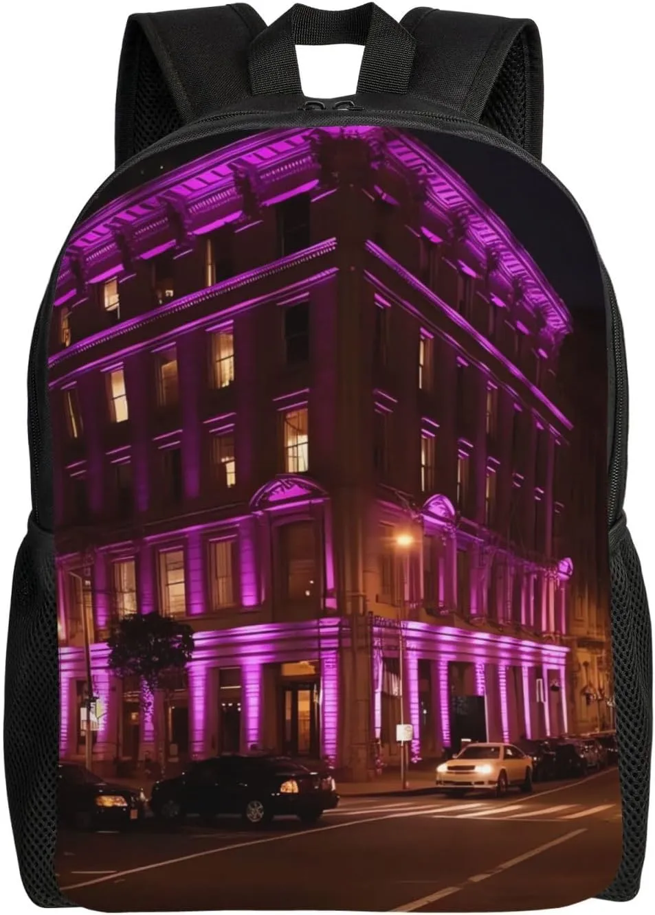 Laptop Backpack for Women Men Carry-on Backpack Street Lighting Daypack Lightweight Travel Shoulder Bags